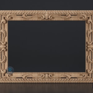 Carved Frame STL 3D Model, Carvign Frame, CNC Router Carving ArtCAM File, CNC files, Wood, Art, Wall Decor SKWF10245 image 1