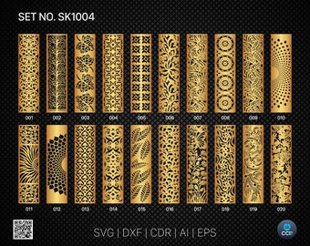 20 Decorative panel | Set SK1004 | Room Divider, Screen, Partitions, Door Panel Laser, Cnc, Plasma, Cricut File CDR, Svg, AI, Dxf, Eps