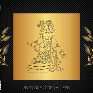 Krishna | Lord Krishna Indian God | Krishna Wall Decor | Laser Cutting Design | DXF Vector | Cnc Instant Download File | Cnc Digital Design