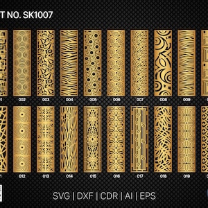 20 Pannello decorativo / Set SK1007 / Divisorio, Schermo, Partizioni, Pannello porta Laser, Cnc, Plasma, Cricut File CDR, Svg, AI, Dxf, Eps