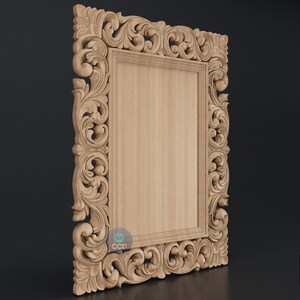 Carved Frame STL 3D Model, Carvign Frame, CNC Router Carving ArtCAM File, CNC files, Wood, Art, Wall Decor SKWF10237 image 2