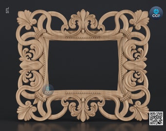 Carved Frame STL 3D Model, Carvign Frame, CNC Router Carving ArtCAM File, CNC files, Wood, Art, Wall Decor SKWF10158