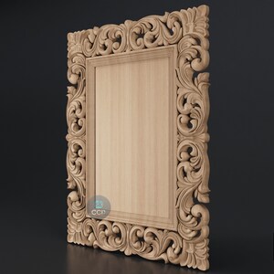 Carved Frame STL 3D Model, Carvign Frame, CNC Router Carving ArtCAM File, CNC files, Wood, Art, Wall Decor SKWF10237 image 3