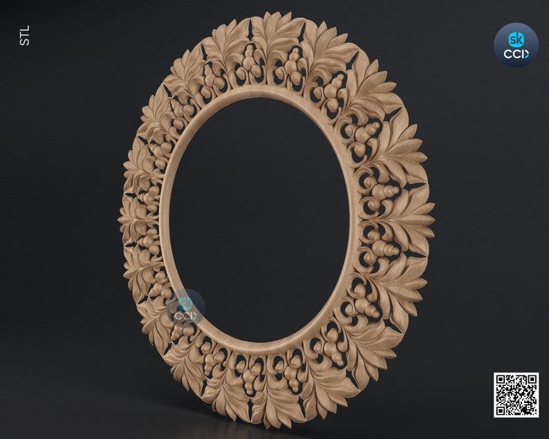 Carved Frame STL 3D Model, Carvign Frame, CNC Router Carving ArtCAM File, CNC files, Wood, Art, Wall Decor SKWF10242 image 3