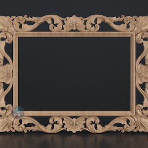 Carved Frame STL 3D Model, Carvign Frame, CNC Router Carving ArtCAM File, CNC files, Wood, Art, Wall Decor SKWF10138