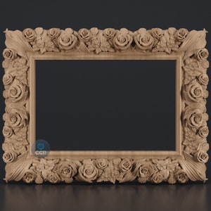 Carved Frame STL 3D Model, Carvign Frame, CNC Router Carving ArtCAM File, CNC files, Wood, Art, Wall Decor SKWF1061