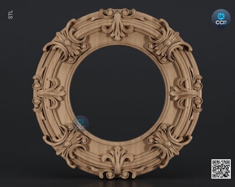 Carved Frame STL 3D Model, Carvign Frame, CNC Router Carving ArtCAM File, CNC files, Wood, Art, Wall Decor SKWF10126