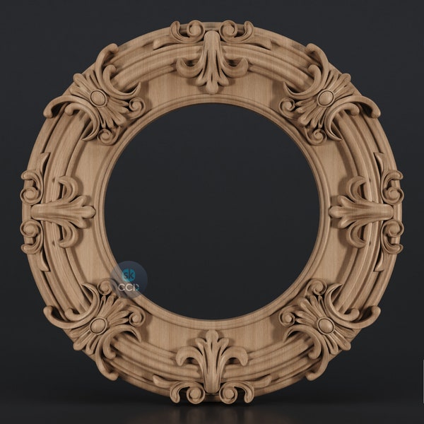 Carved Frame STL 3D Model, Carvign Frame, CNC Router Carving ArtCAM File, CNC files, Wood, Art, Wall Decor SKWF10126