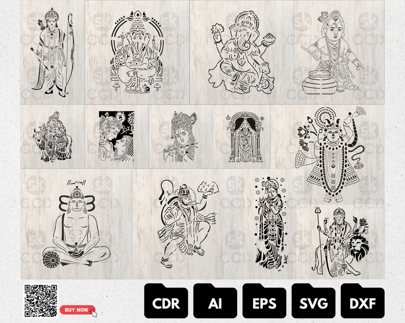 Indian God Collection, Lord Hanuman, Laser Cutting Design, DXF Vector, Cnc Instant Download File, Cnc Digital Design,SVG image 2