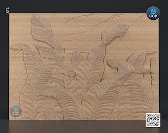 Wood Wall Art, Jungle STL Model, CNC Router Carving ArtCAM File, Wall Sculpture, Wood Carving, 3D Model