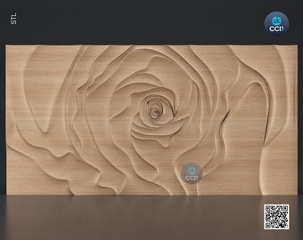Rose | Wood Carving Art | Digital Files | Instant Download for CNC | STL Model | 3D Printed Wall Art | 3D Printer File