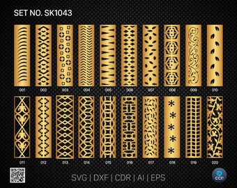 20 Decorative panel | Set SK1043 / 44 | Room Divider, Screen, Partitions, Door Panel Laser, Cnc, Plasma, Cricut File CDR, Svg, AI, Dxf, Eps