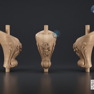 Furniture Leg 3D Model For Cnc Router, Wood Carving Digital File, Column Design, Model No. SKWL1027