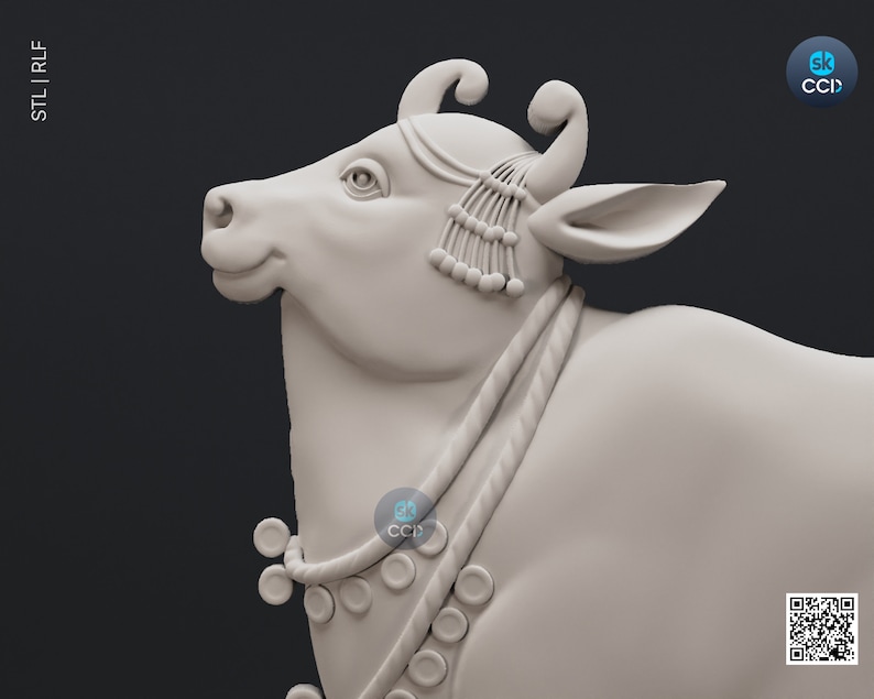 Cow STL 3D Model, Wood Carvign Model, CNC Router Carving ArtCAM File, CNC files, Wood, Art, Wall Decor 3D1072 image 2