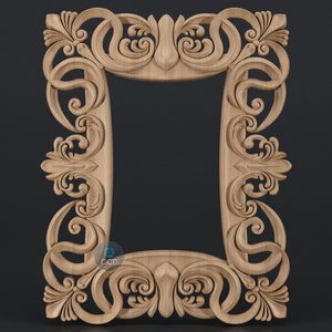 Carved Frame STL 3D Model, Carvign Frame, CNC Router Carving ArtCAM File, CNC files, Wood, Art, Wall Decor SKWF10243 image 1