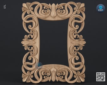 Carved Frame STL 3D Model, Carvign Frame, CNC Router Carving ArtCAM File, CNC files, Wood, Art, Wall Decor SKWF10243