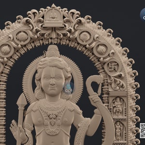 Lord Ram, Ramlala ki Murti, Ayodhya Ram Mandir 3D Model STL File Download for CNC and 3D Printing Instant Download File image 3