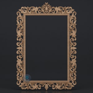 Carved Frame STL 3D Model, Carvign Frame, CNC Router Carving ArtCAM File, CNC files, Wood, Art, Wall Decor SKWF1049