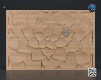 Flora | Wood Carving Art | Digital Files | Wood Carving Model | 3D Printed Wall Art | 3D Printer File
