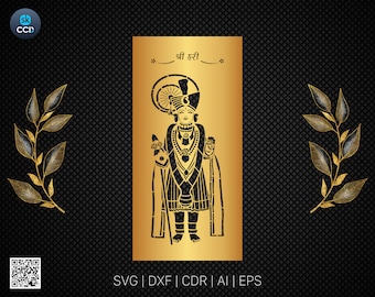 Swaminarayan | Wandkunst | Indischer Gott |  | Laserschnitt-Design | DXF Vektorgrafik | Cnc Instant Download Datei | Cnc Digital Design
