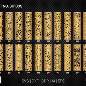 20 Decorative panel | Set SK1005 | Room Divider, Screen, Partitions, Door Panel Laser, Cnc, Plasma, Cricut File CDR, Svg, AI, Dxf, Eps