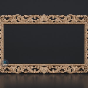 Carved Frame STL 3D Model, Carvign Frame, CNC Router Carving ArtCAM File, CNC files, Wood, Art, Wall Decor SKWF10144 image 1