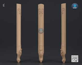 Furniture Leg 3D Model For Cnc Router, Wood Carving Digital File, Column Design, Model No. SKWL1011