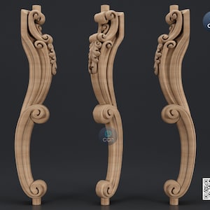 Furniture Leg 3D Model For Cnc Router, Wood Carving Digital File, Column Design, Model No. SKWL1024