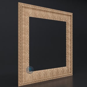 Carved Frame STL 3D Model, Carvign Frame, CNC Router Carving ArtCAM File, CNC files, Wood, Art, Wall Decor SKWF10244 image 2