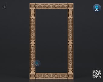 Carved Frame STL 3D Model, Carvign Frame, CNC Router Carving ArtCAM File, CNC files, Wood, Art, Wall Decor SKWF10261