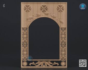 Carved Frame STL 3D Model, Carvign Frame, CNC Router Carving ArtCAM File, CNC files, Wood, Art, Wall Decor SKWF1082