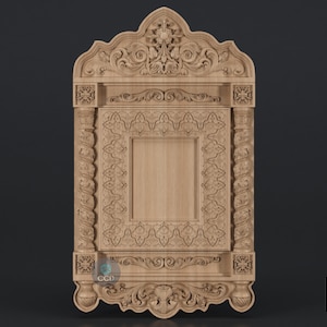 Carved Frame STL 3D Model, Carvign Frame, CNC Router Carving ArtCAM File, CNC files, Wood, Art, Wall Decor SKWF10266 image 1