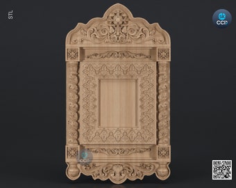 Carved Frame STL 3D Model, Carvign Frame, CNC Router Carving ArtCAM File, CNC files, Wood, Art, Wall Decor SKWF10266