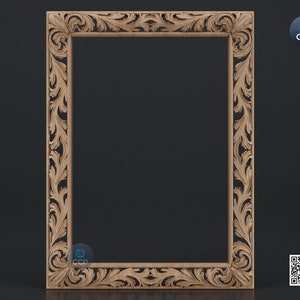 Carved Frame STL 3D Model, Carvign Frame, CNC Router Carving ArtCAM File, CNC files, Wood, Art, Wall Decor SKWF1042