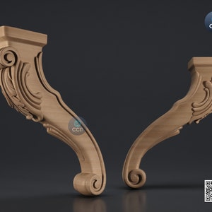 Furniture Leg 3D Model For Cnc Router, Wood Carving Digital File, Column Design, Model No. SKWL1016