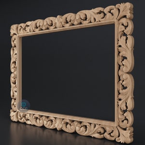 Carved Frame STL 3D Model, Carvign Frame, CNC Router Carving ArtCAM File, CNC files, Wood, Art, Wall Decor SKWF10246 image 3