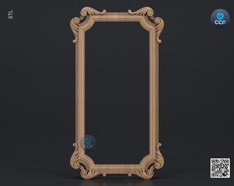 Carved Frame STL 3D Model, Carvign Frame, CNC Router Carving ArtCAM File, CNC files, Wood, Art, Wall Decor SKWF1046