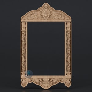 Carved Frame STL 3D Model, Carvign Frame, CNC Router Carving ArtCAM File, CNC files, Wood, Art, Wall Decor SKWF10265 image 1