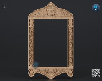 Carved Frame STL 3D Model, Carvign Frame, CNC Router Carving ArtCAM File, CNC files, Wood, Art, Wall Decor SKWF10265