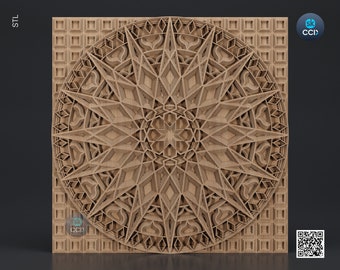 Wood Wall Art, Sol STL Model, CNC Router Carving ArtCAM File, Wall Sculpture, Wood Carving, 3D Model