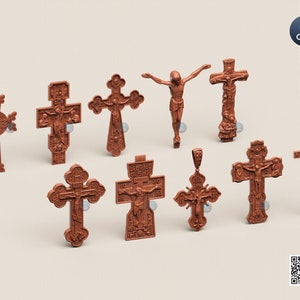 Cross Stl, 3D STL File for Cnc and 3D Printer, Jesus Cross Set - 2, CNC Download