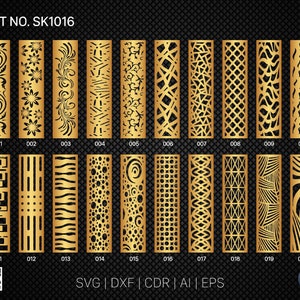 20 Decorative panel | Set SK1016 | Room Divider, Screen, Partitions, Door Panel Laser, Cnc, Plasma, Cricut File CDR, Svg, AI, Dxf, Eps