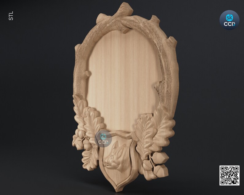 Carved Frame STL 3D Model, Carvign Frame, CNC Router Carving ArtCAM File, CNC files, Wood, Art, Wall Decor SKWF10238 image 3