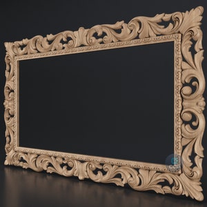 Carved Frame STL 3D Model, Carvign Frame, CNC Router Carving ArtCAM File, CNC files, Wood, Art, Wall Decor SKWF10144 image 3