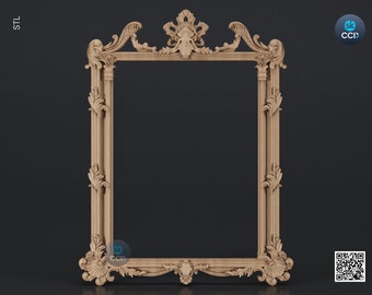 Carved Frame STL 3D Model, Carvign Frame, CNC Router Carving ArtCAM File, CNC files, Wood, Art, Wall Decor SKWF10263