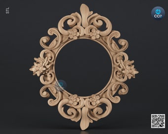 Carved Frame STL 3D Model, Carvign Frame, CNC Router Carving ArtCAM File, CNC files, Wood, Art, Wall Decor SKWF10223