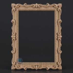 Carved Frame STL 3D Model, Carvign Frame, CNC Router Carving ArtCAM File, CNC files, Wood, Art, Wall Decor SKWF10179