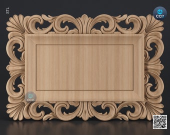 Carved Frame STL 3D Model, Carvign Frame, CNC Router Carving ArtCAM File, CNC files, Wood, Art, Wall Decor SKWF10231