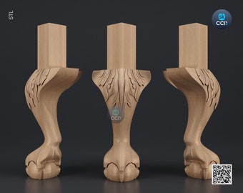 Furniture Leg 3D Model For Cnc Router, Wood Carving Digital File, Column Design, Model No. SKWL1008