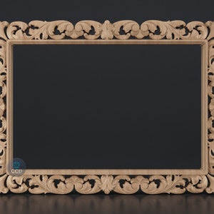 Carved Frame STL 3D Model, Carvign Frame, CNC Router Carving ArtCAM File, CNC files, Wood, Art, Wall Decor SKWF10246 image 1